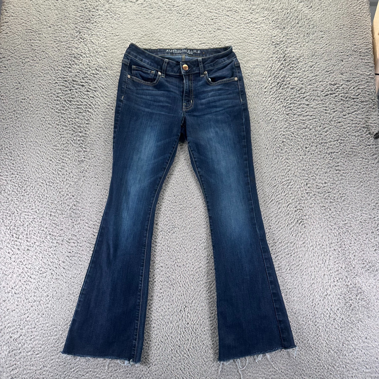 American Eagle Outfitters Jeans Womens 6 Blue Cotton Denim Flared Stretch Faded